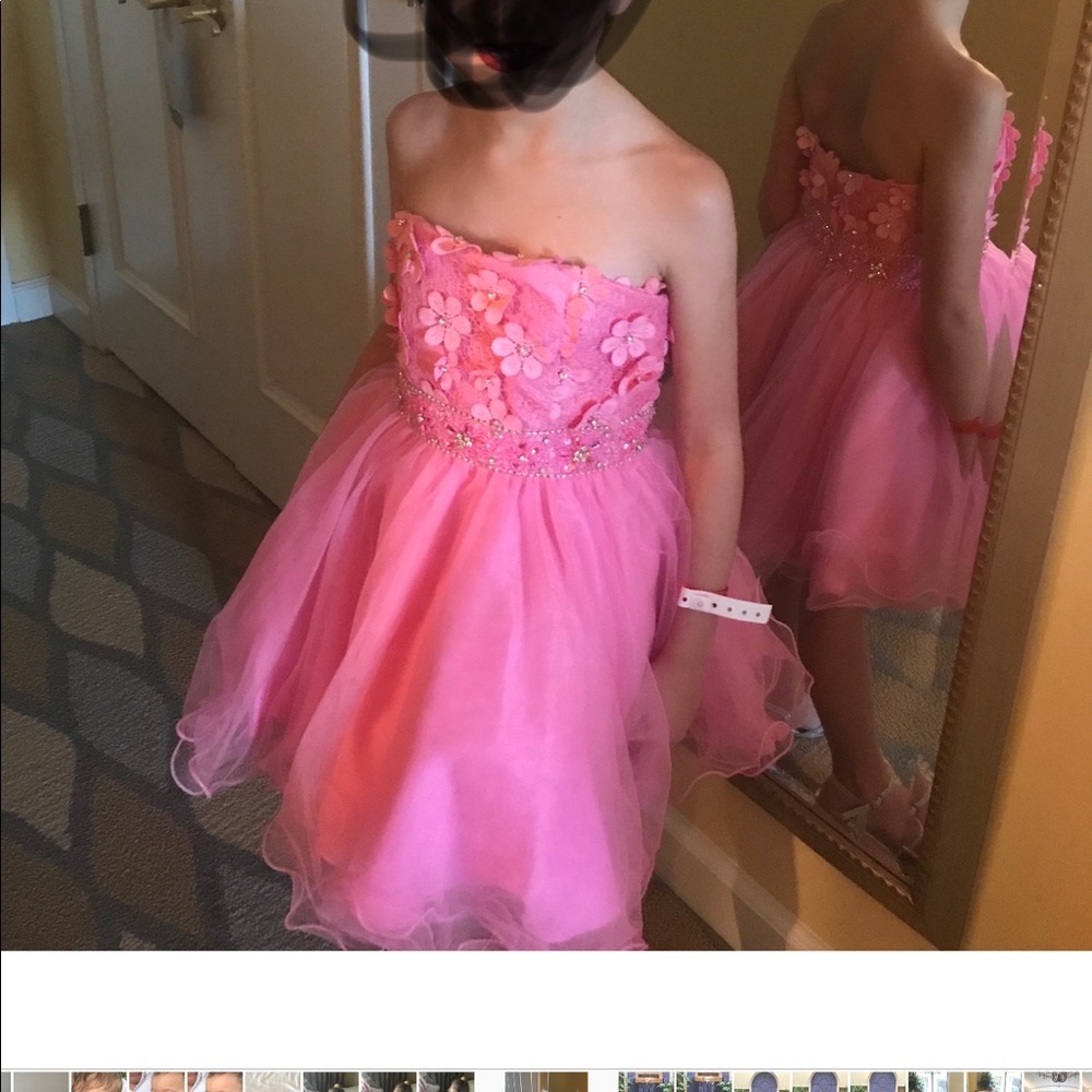 Beautiful strapless pink gown